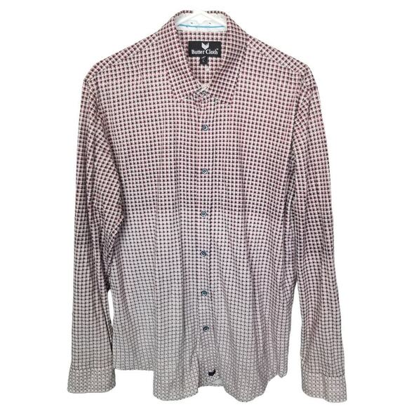 Butter Cloth Other - Butter Cloth Mens Geometric Oxford Shirt Sz L Career Corp Business Wedding Guest